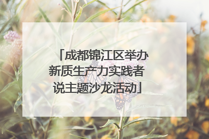 成都锦江区举办新质生产力实践者说主题沙龙活动